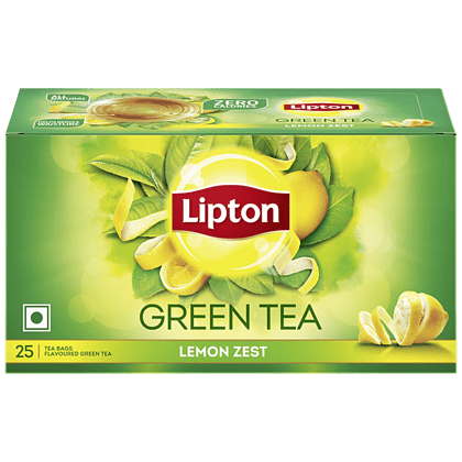 Lipton Green Tea Bags, Lemon Zest, 32.5 G (25 Bags X 1.3 G Each)