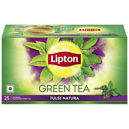 Lipton Tulsi Natura Green Tea Bags, 32.5 G (25 Bags X 1.3 G Each)