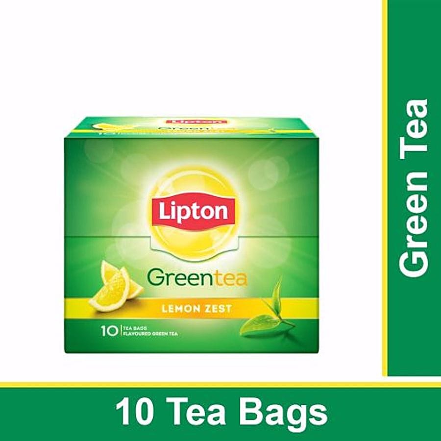 Lipton Green Tea, Lemon Zest, 13 G (10 Bags X 1.3 Each)