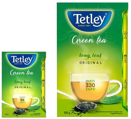 Tetley Long Leaf Original, All, Natural Green Tea With Anti, Oxidants, 500G