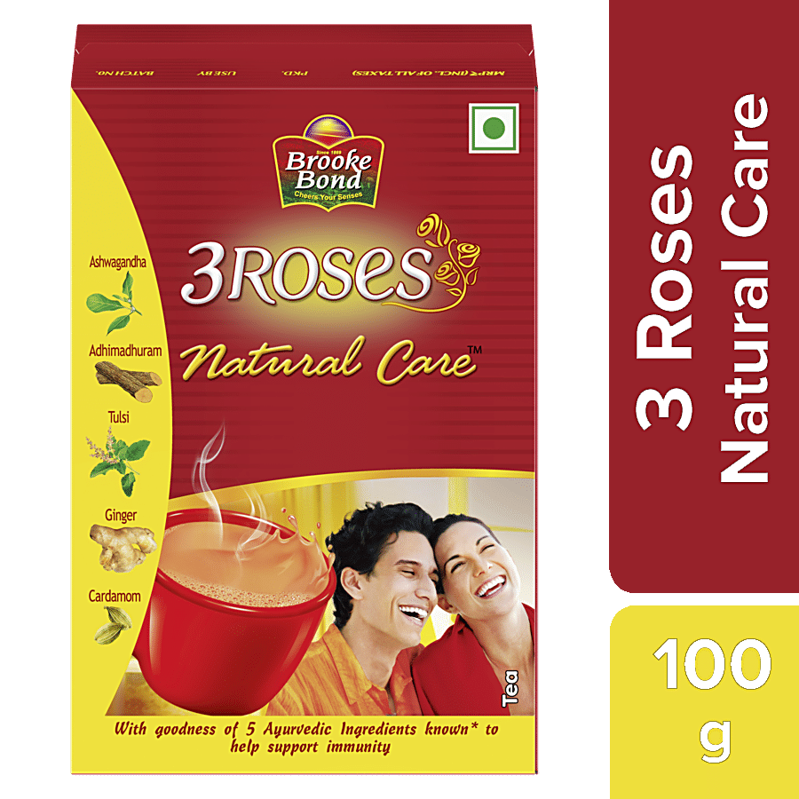 Brooke Bond 3 Roses Natural Care Tea, With 5 Natural Ingredients, 100 G