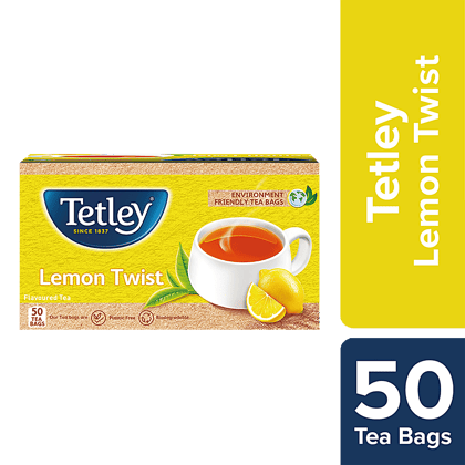 Tetley Black Tea, Lemon Twist, Zesty Flavour, Refreshing Taste, 100 G (50 Bags X 2 G Each)