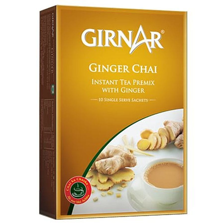 Girnar Instant Tea, Premix With Ginger, 10 Pcs