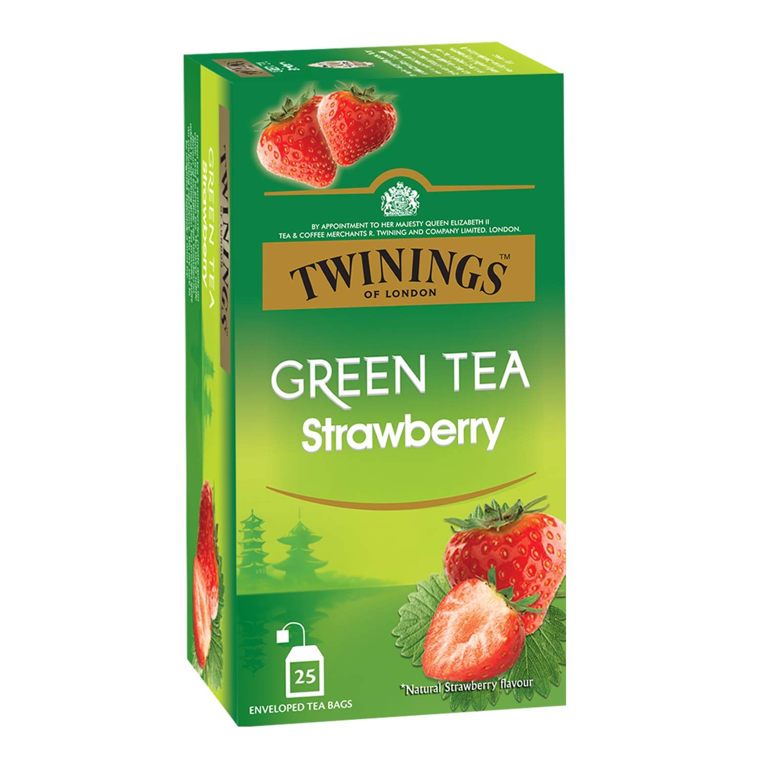 Twinings Green Tea Strawberry, 25 Teabags, Green Tea, Sweet Subtle Flavour Of Strawberry