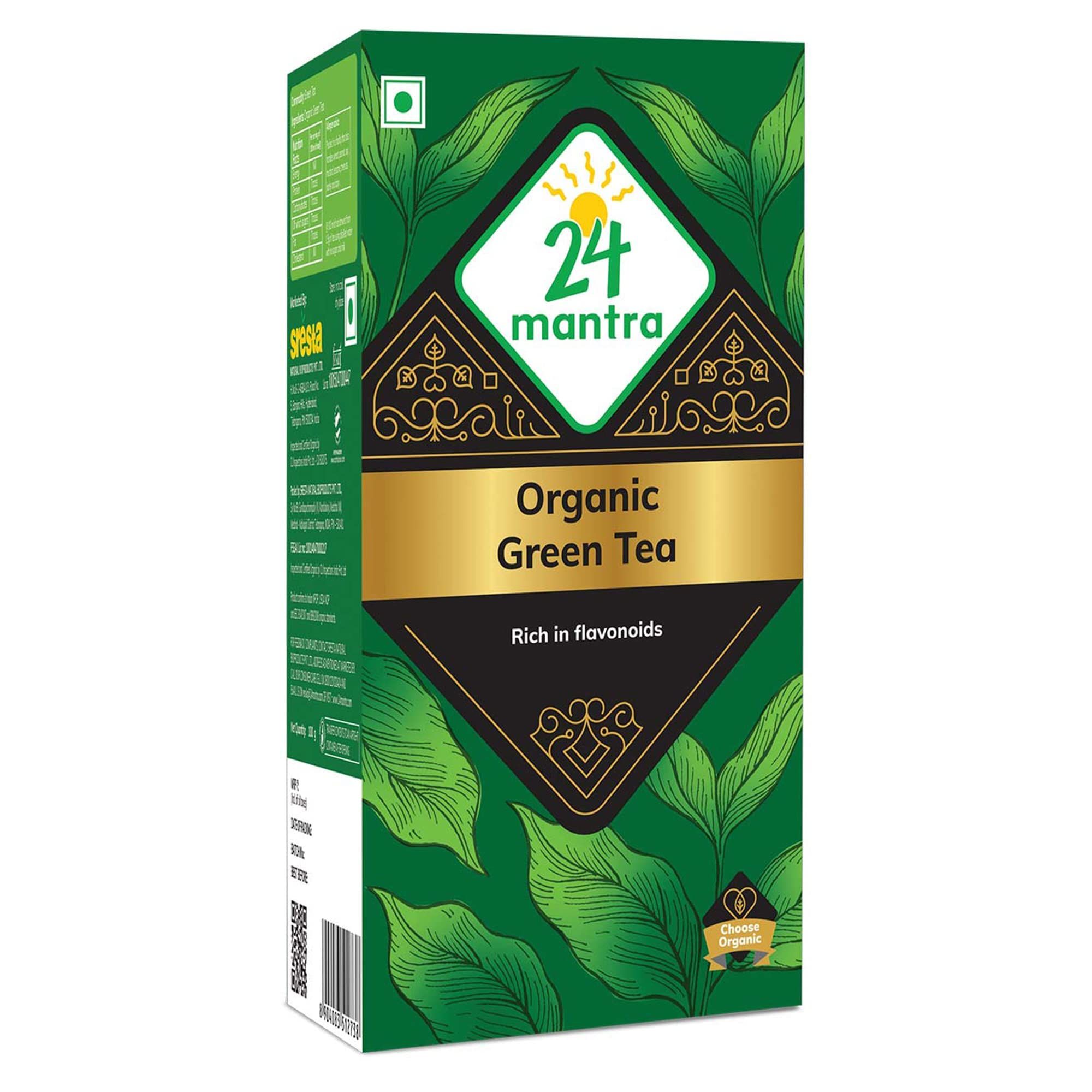 24 Mantra Organic Green Tea Powder, 100 Gms, Pack Of 1, 100% Organic, Chemical Free & Pesticides Free, Unadulterated