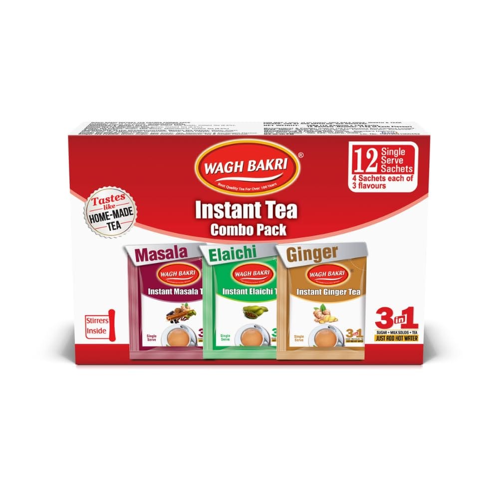Wagh Bakri Instant Tea Premix Combo, 168 Grams, Powder, Ginger