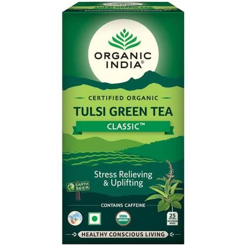 Organic India Tulsi Green Tea Classic, 43.5 G (25 Bags X 1.74 G Each)