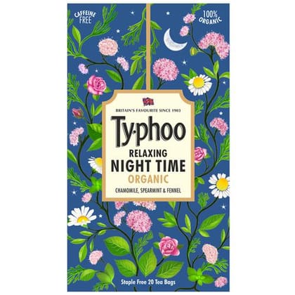 Typhoo Relaxing Organic Night Time Tea, 26 G (20 Bags X 1.3 G Each)