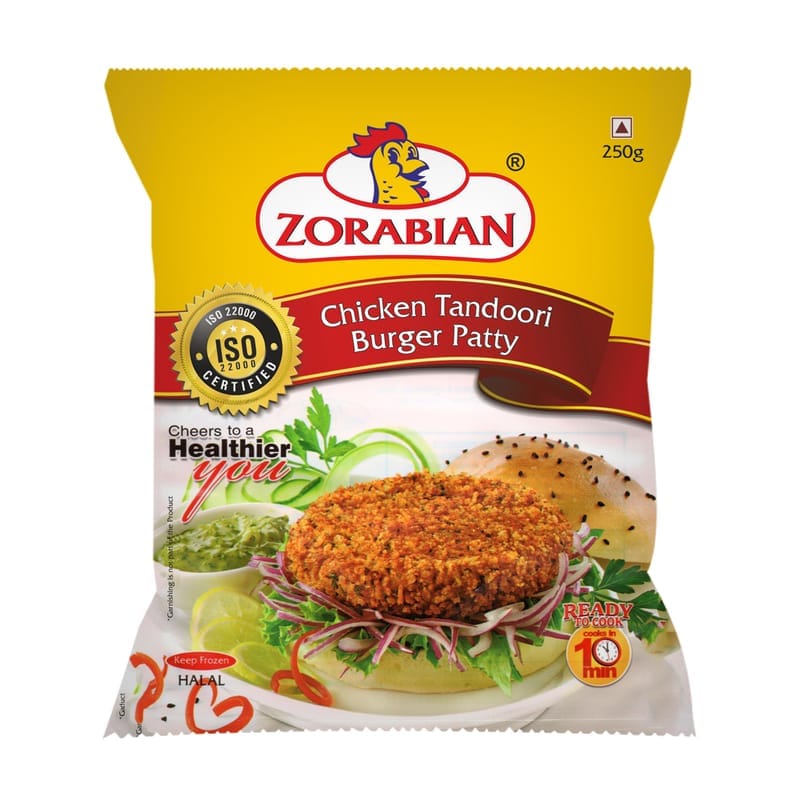 Zorabian Chicken Tandoori Burger Patty, 250 gm
