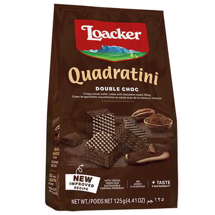 Loacker Quadratini Double Choc, 125 gm