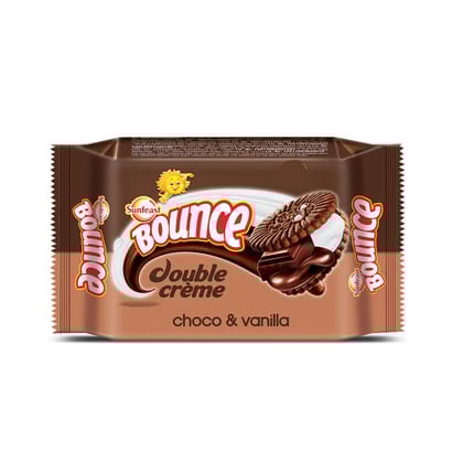 Sunfeast Bounce Double Crème Choco & Vanilla Cream Biscuits, 33 gm