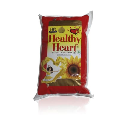 Healthy Heart Refined Oil - Sunflower, 1L Pouch