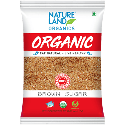 Natureland Organics Brown Sugar/Sakkare, 500 G Pouch
