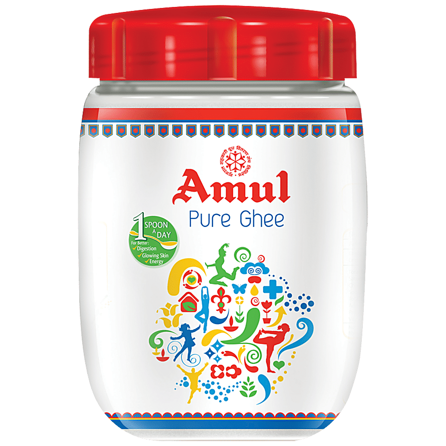 Amul Pure Ghee - High Aroma, Rich In Omega 3, Protein & Essential Minerals, 200 Ml Jar
