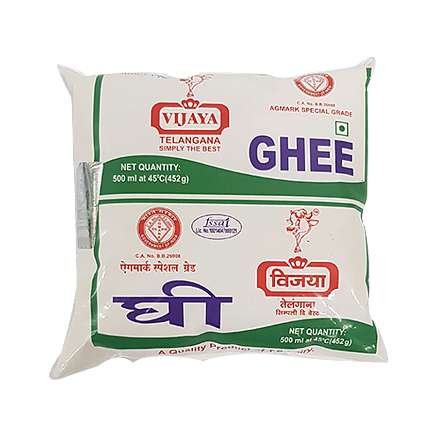 Vijaya Pure Ghee, 500 Ml Pouch