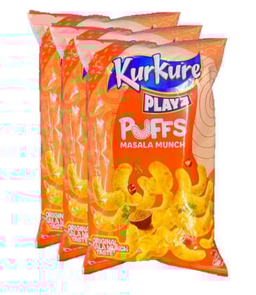 Kurkure Playz Puff Masala Munch 28g Pack of 3 (Unique)