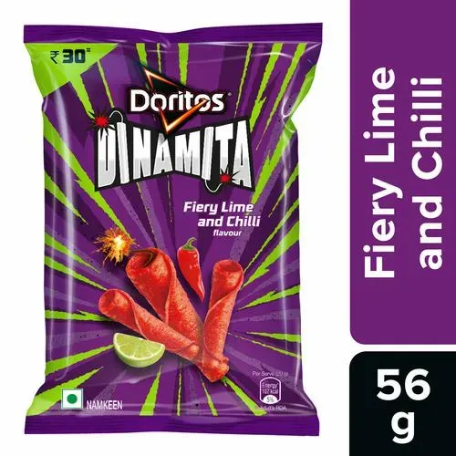 Doritos Dinamita Fiery Lime & Chilli Flavour Namkeen, 56 gm