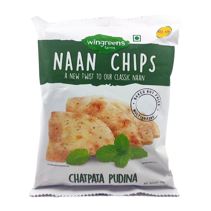 Wingreens Farms Chatpata Pudina Naan Chips, 30 gm