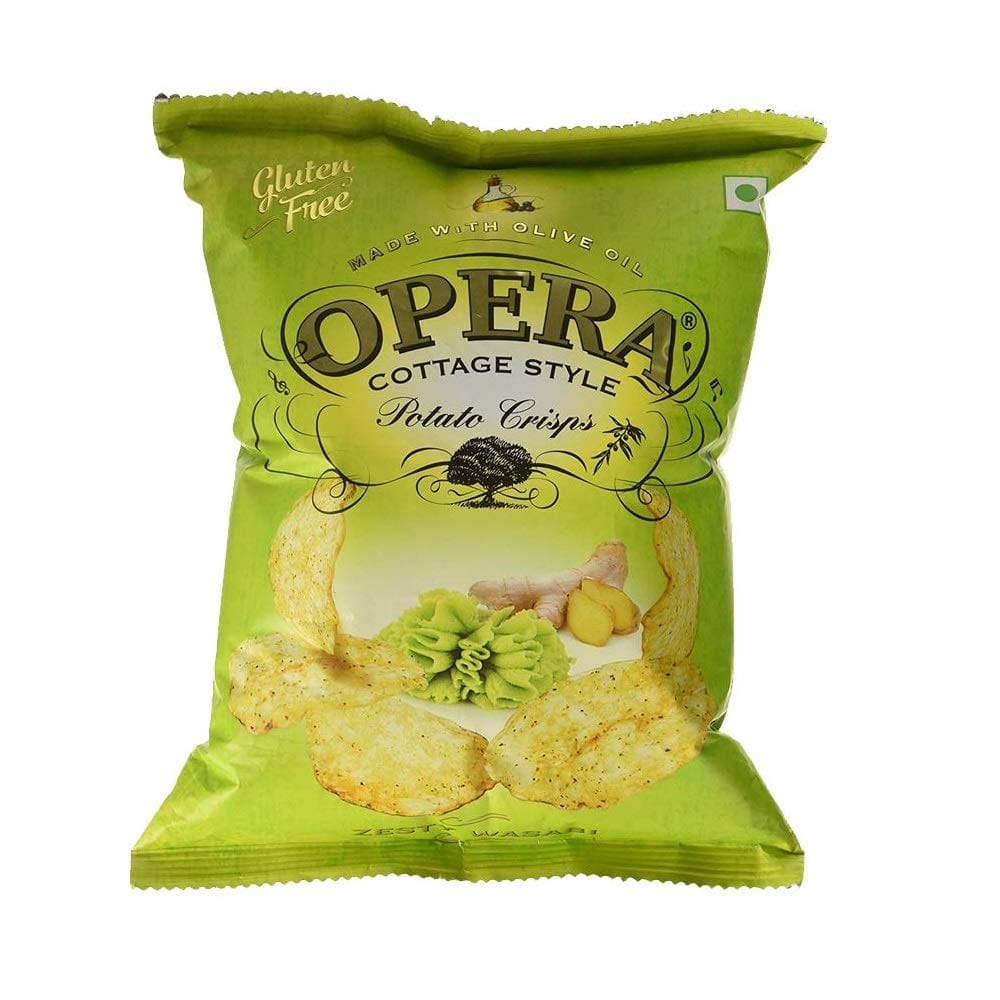 Opera Cottage Style Potato Crisps, Zesty Wasabi, 60G