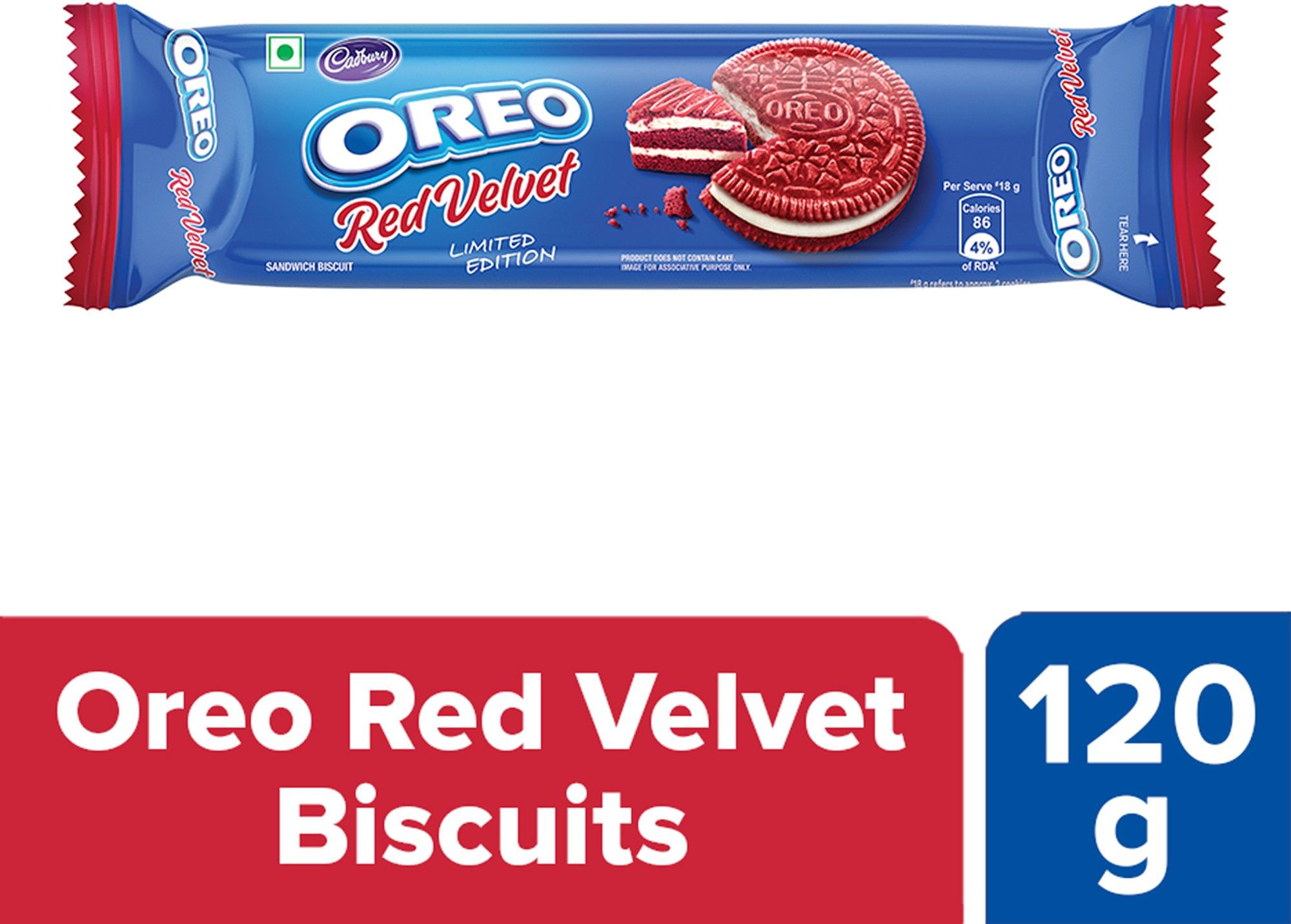 Cadbury Oreo Red Velvet Cream Sandwich (120 G)