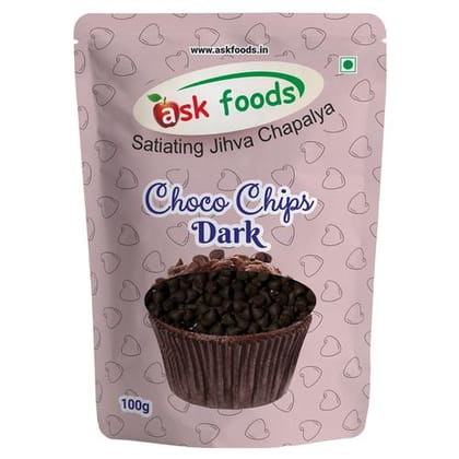 Ask Foods Choco Chips - Dark, 100 G