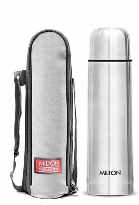 Milton Thermosteel Flip Lid 1000 Ml Flask (Pack Of 1, Silver, Steel)