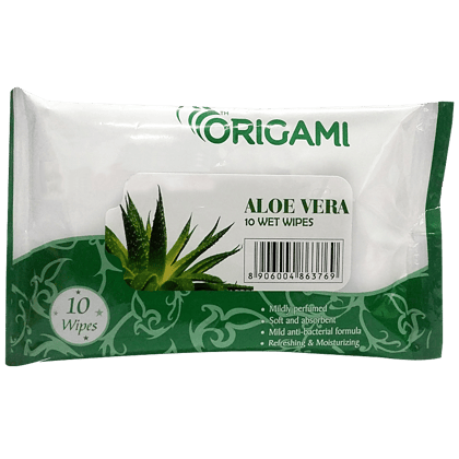 Origami So Soft Wet Wipes, Aloe Vera Flavour, 10 Pulls