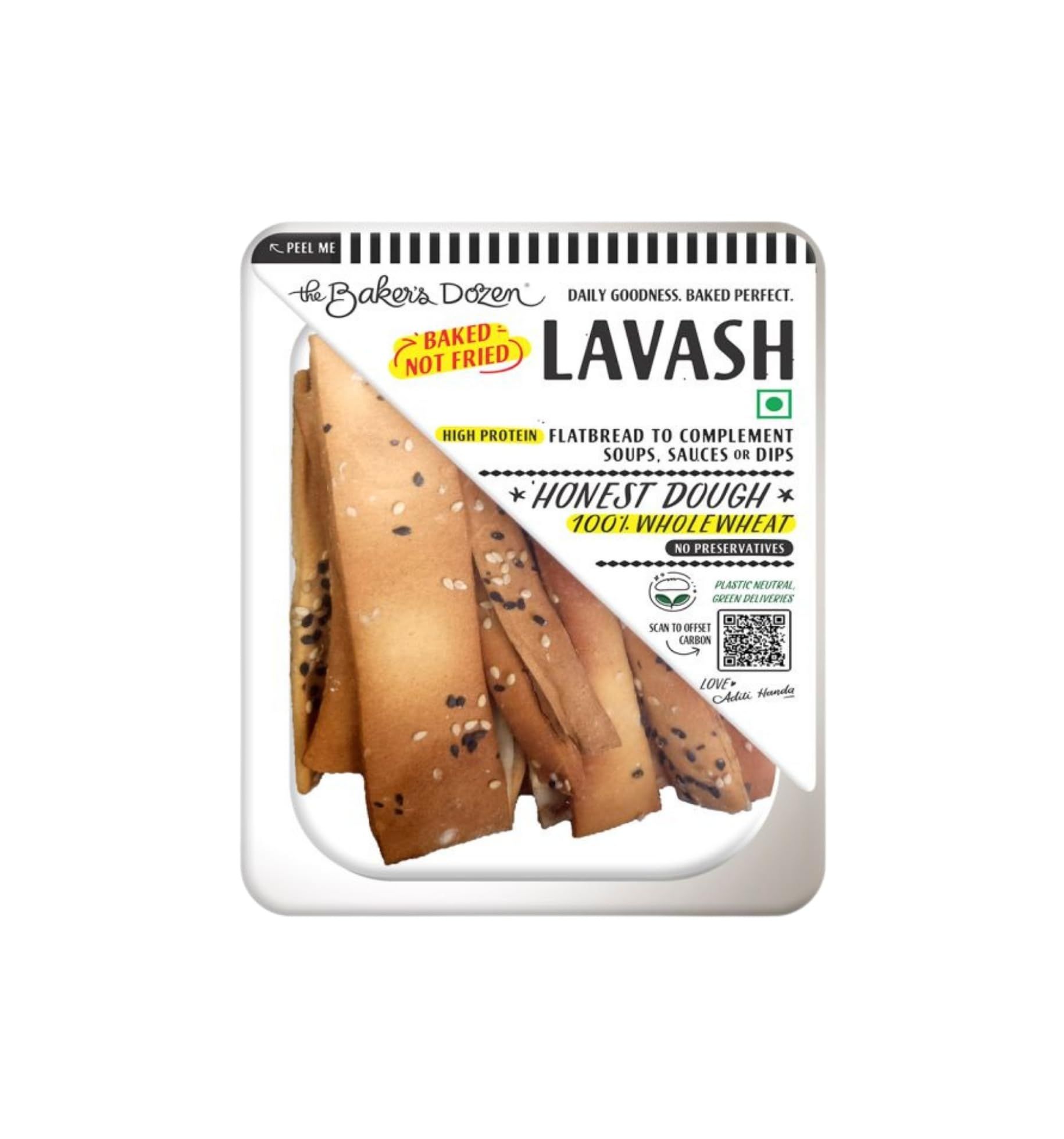 The Baker's Dozen Lavash, 100% Wholewheat, 100 G