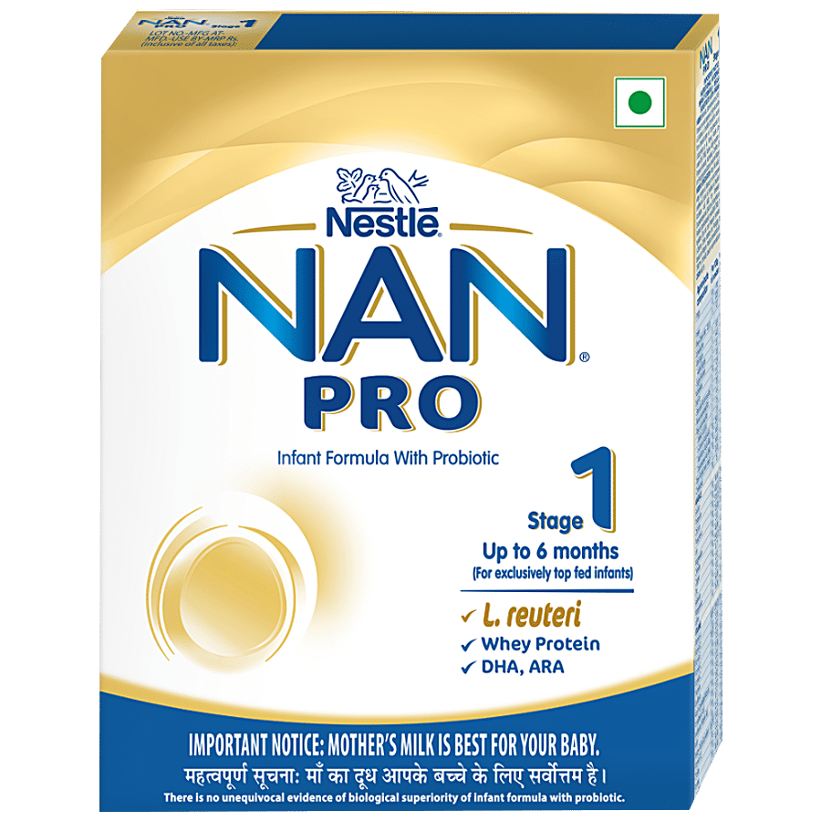 Nestle Nan Pro 1 Infant Formula With Probiotic, Up To 6 Months, Stage 1, 400 G Box