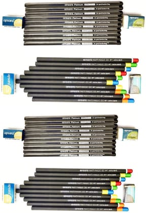 Apsara Platinum (20Pcs) Matt Magic (20 Pcs) Pencil (Set Of 4, Multicolor)