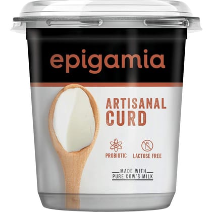 Epigamia Artisanal Probiotic Curd, 400 G, Lactose Free