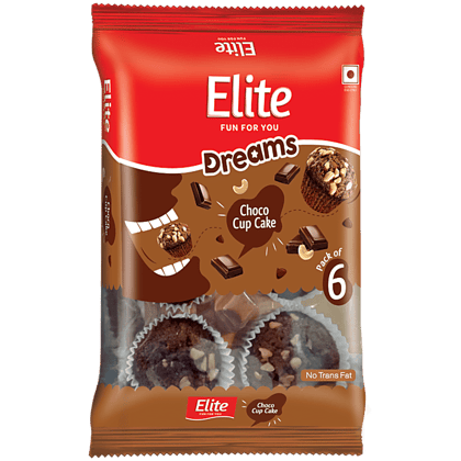 Elite Dreams Cup Cake, Chocolate, 140 G (Pack Of 6)