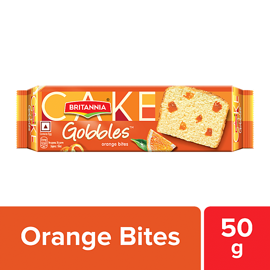 Britannia Gobbles Cake, Orange Bites, 50 G