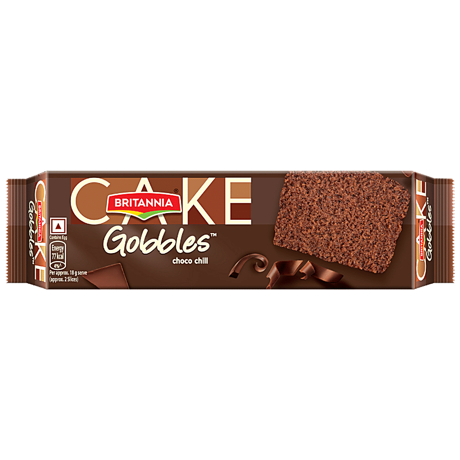 Britannia Gobbles Bar Cake - Choco Chill, Soft & Fluffy Snack, 110 g