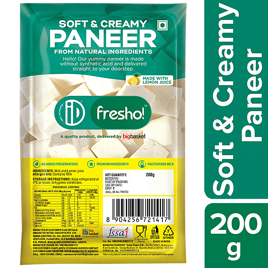 Id Fresho Soft & Creamy Paneer, 200 G