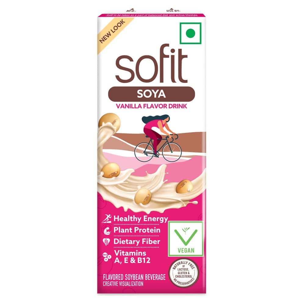 Sofit Soya Drink Vanilla, 180Ml, Vegan Drink |Enriched With Plant Protein, Dietary Fibers, Vitamins And Calcium, Lactose Free |