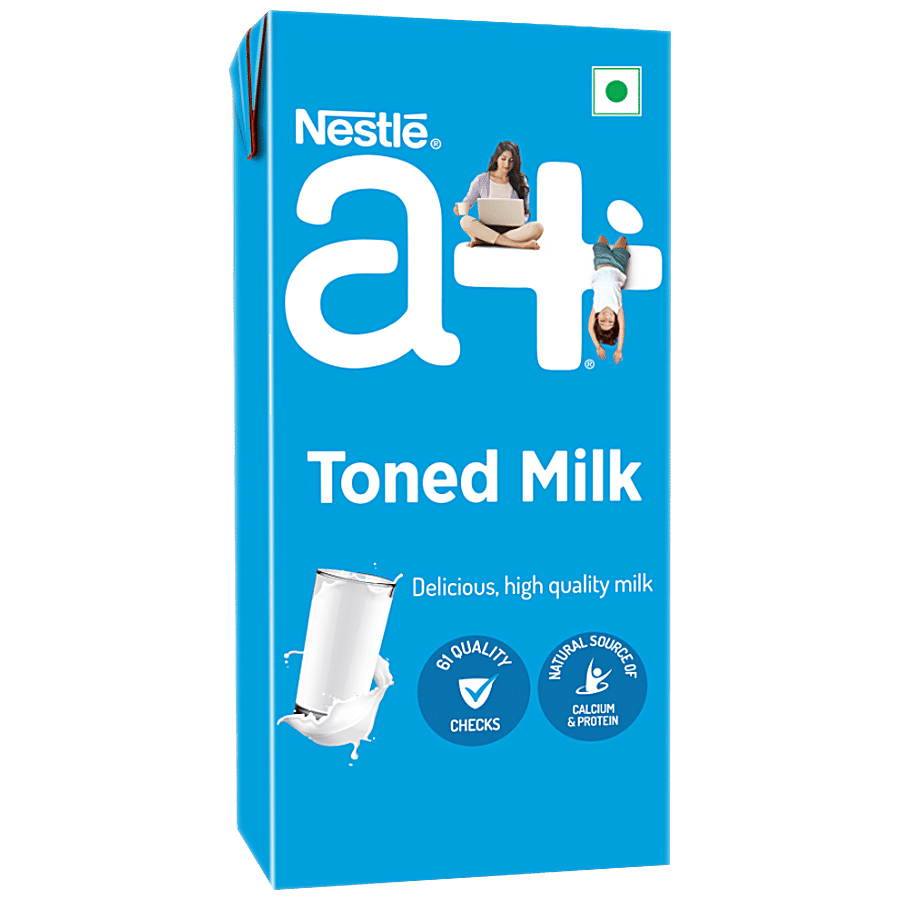 Nestle A+ Toned Milk, Natural Source Of Calcium & Protein, 1 L Carton