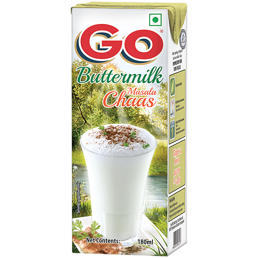 Go Butter Milk, Ginger & Jeera, Spiced, 180 Ml Carton