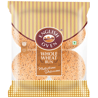 English Oven Whole Wheat Bun, Nutritious & Delicious, Pre, Sliced, Sandwich Bread, 200 G