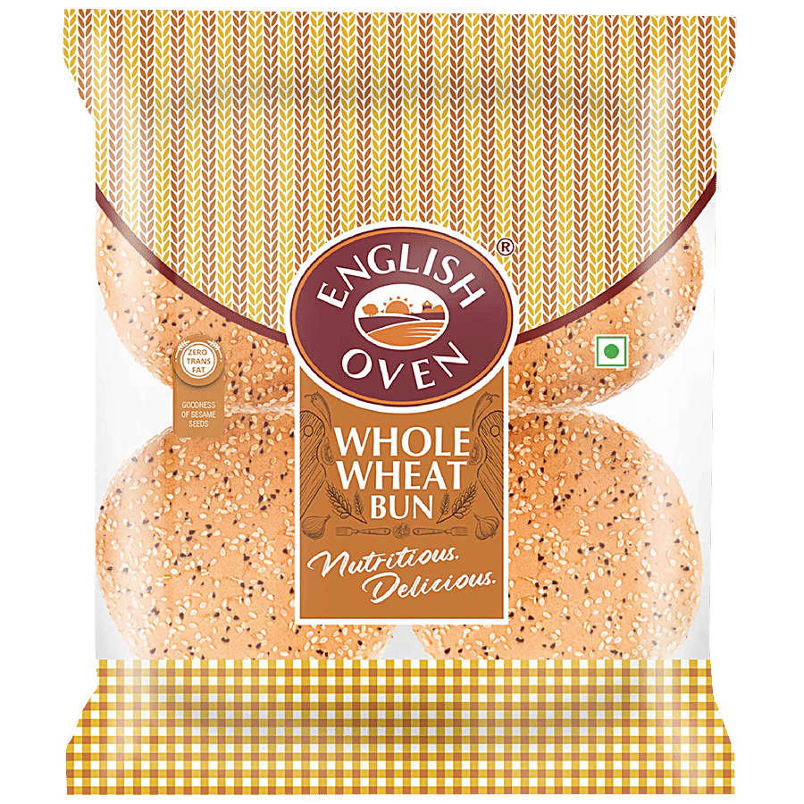 English Oven Whole Wheat Bun, Nutritious & Delicious, Pre, Sliced, Sandwich Bread, 200 G