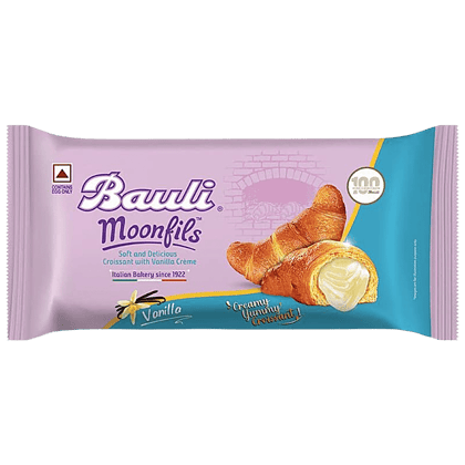 Bauli Moonfils, Vanilla, Centre Filled Puff Rolls, Italian Recipe, Soft & Delicious, 45 G
