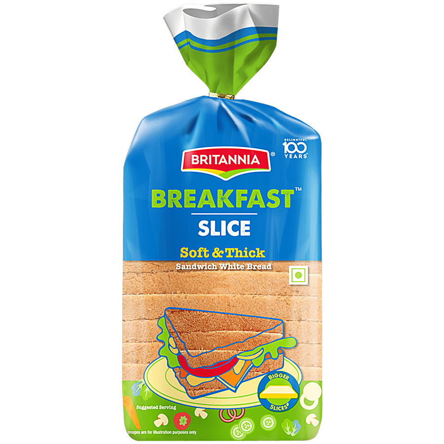 Britannia Healthy Slice Soft And Thicker Sandwich White Bread, 450G