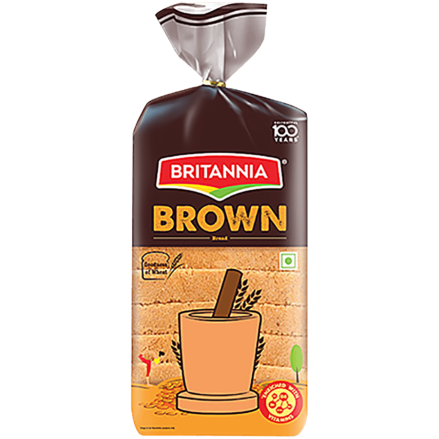 Britannia Brown Bread, With Goodness Of Wheat, Enriched With Vitamins, 400 G