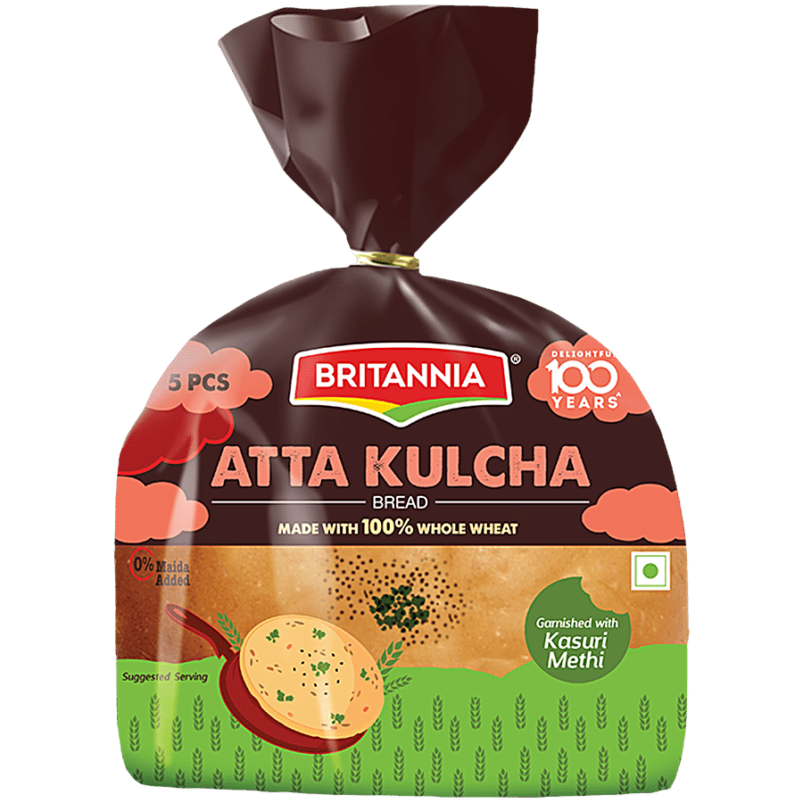 Britannia Atta Kulcha/Bread, Made With 100% Whole Wheat, 250 G