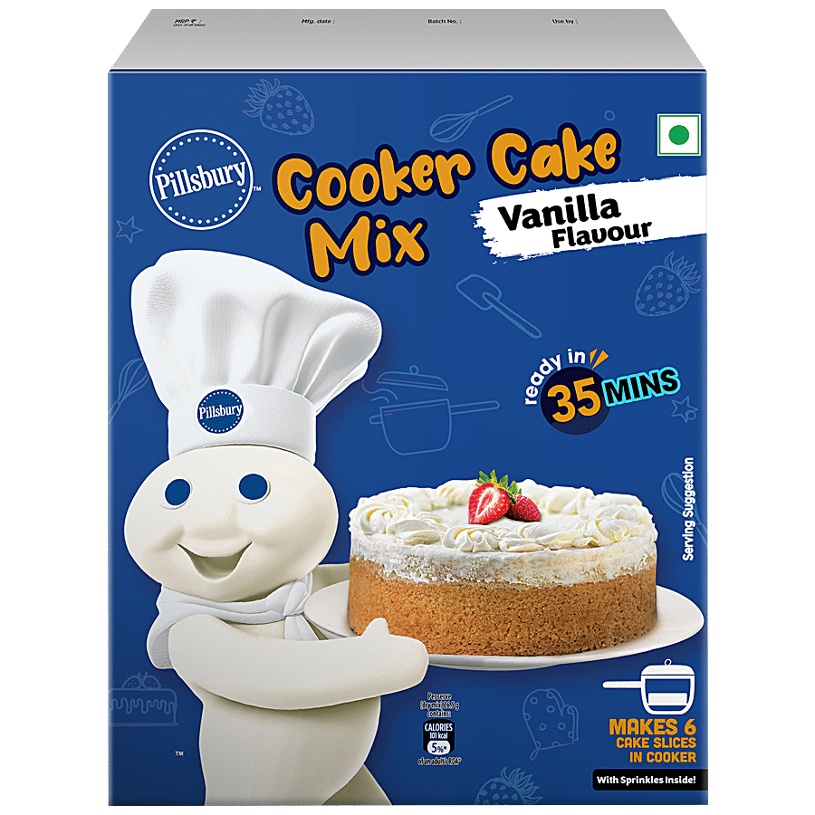 Pillsbury Cooker Cake, Vanilla, Eggless, 150 G Carton