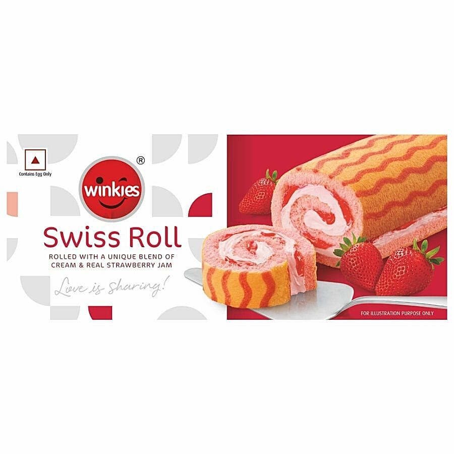 Winkies Swiss Roll Cake, Strawberry Jam, 165 G