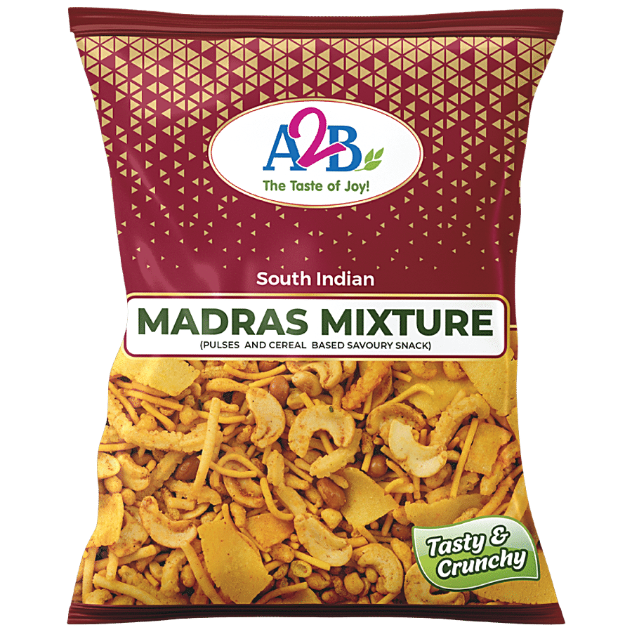 A2B Madras Mixture - South Indian Snack, Cereal & Pulses Based Savoury, Crunchy, 200 g