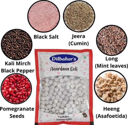 Dilbahar Yummy Digestive Anardana Goli (500G) Pomegranate Candy (500 G)