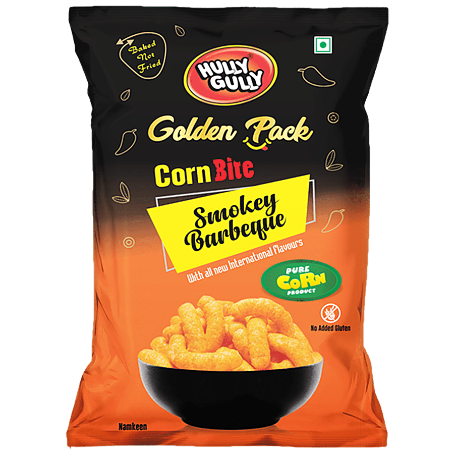 Hully Gully Corn Bite - Smokey Barbeque, Baked, Golden Pack, 120 G