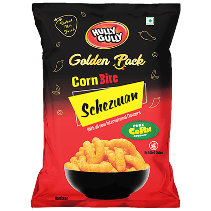 Hully Gully Corn Bite - Schezwan, Baked, Golden Pack, 120 G